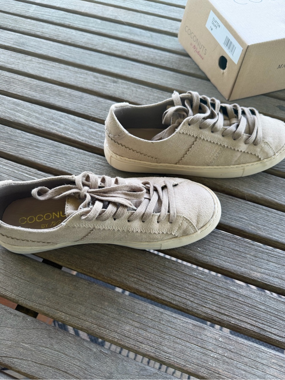 Coconuts by Matisse Clifton Taupe Suede Lace-Up Sneakers size 7
